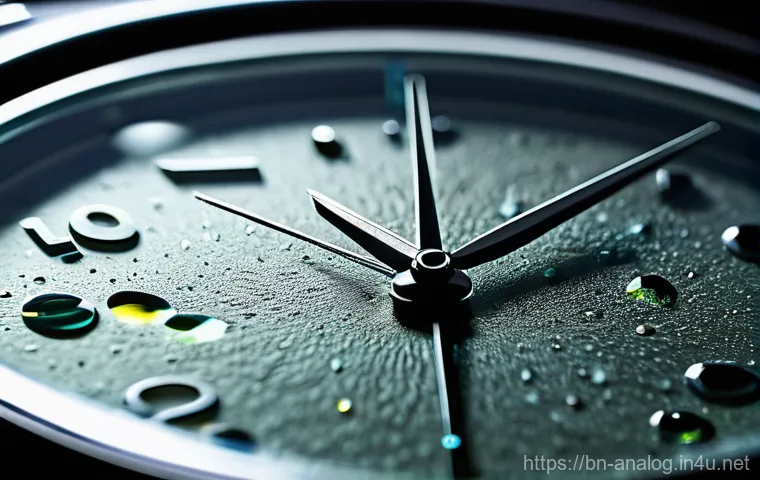 아날로그 시계 고장 증상 - **Prompt 2: The Frustration of a Stopped Watch**
    "A close-up shot of a person's wrist, wearing a...