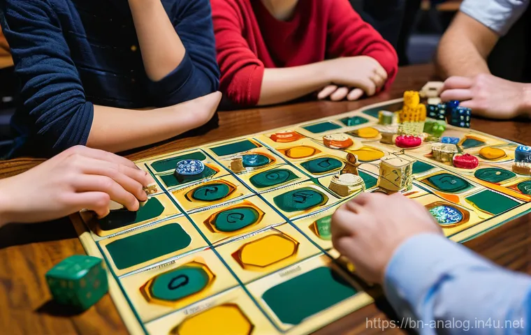 아날로그 보드 게임 - **Prompt 1: Joyful Intergenerational Board Game Night**
    "A heartwarming scene depicting a multi-...